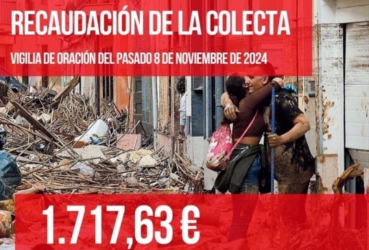 1.717 EUROS RECAUDADOS EN LA VIGILIA DE ORACIÓN POR LAS VÍCTIMAS DE LA DANA